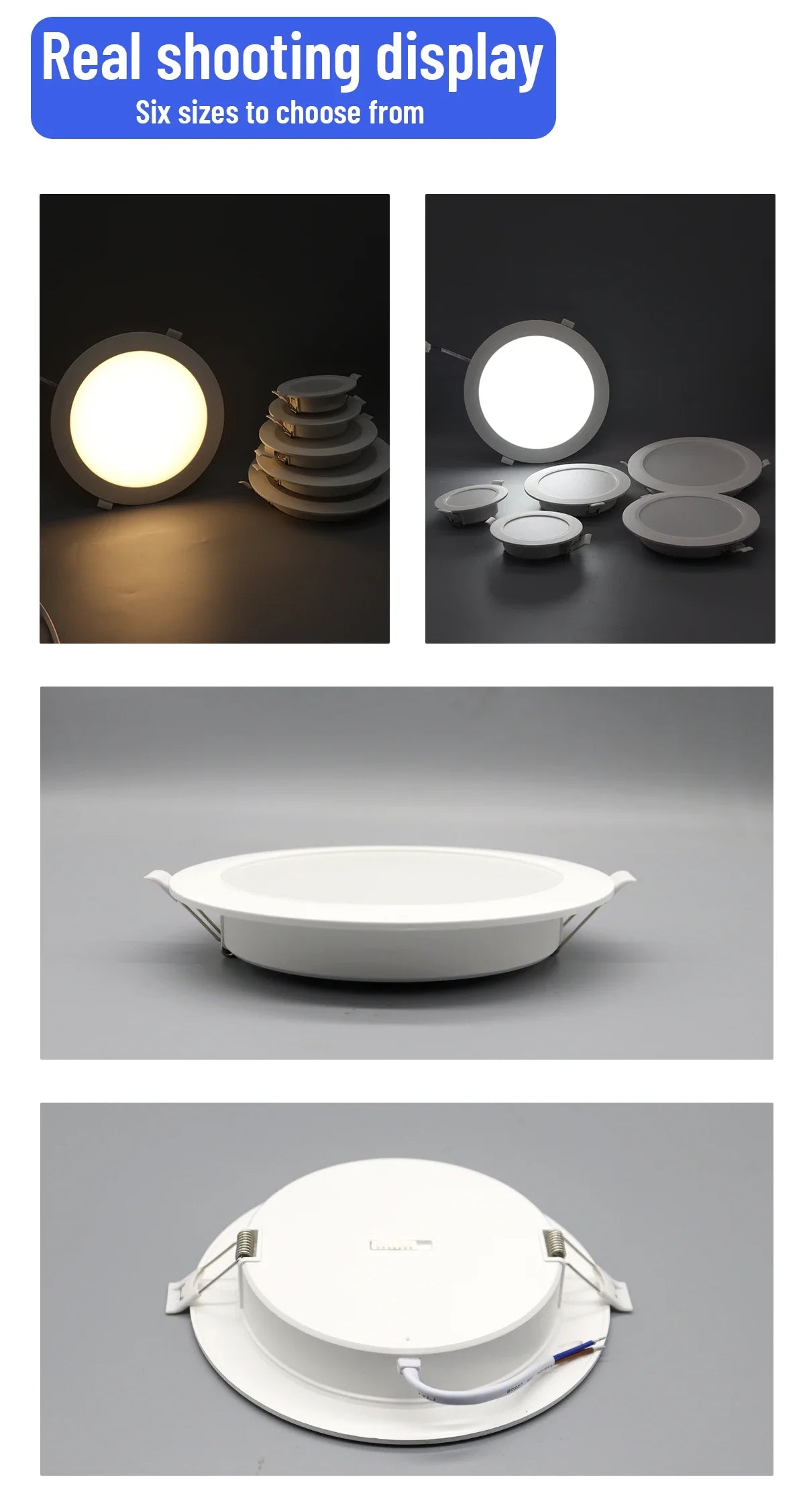 6 pezzi Spot LED da incasso a soffitto 3 CCT 3000K 4000K 6500K AC 220V 110V Bianco caldo freddo Lampada da incasso rotonda Faretto a LED Illuminazione
