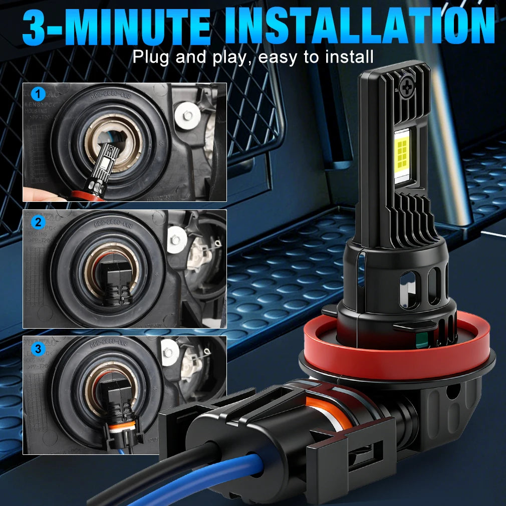 Fari LED XSTORM H11 9005 Canbus 40000LM 150W, Lampadine per Auto H11, Luci LED per Auto HB3, Fari Fendinebbia 6000k 12V