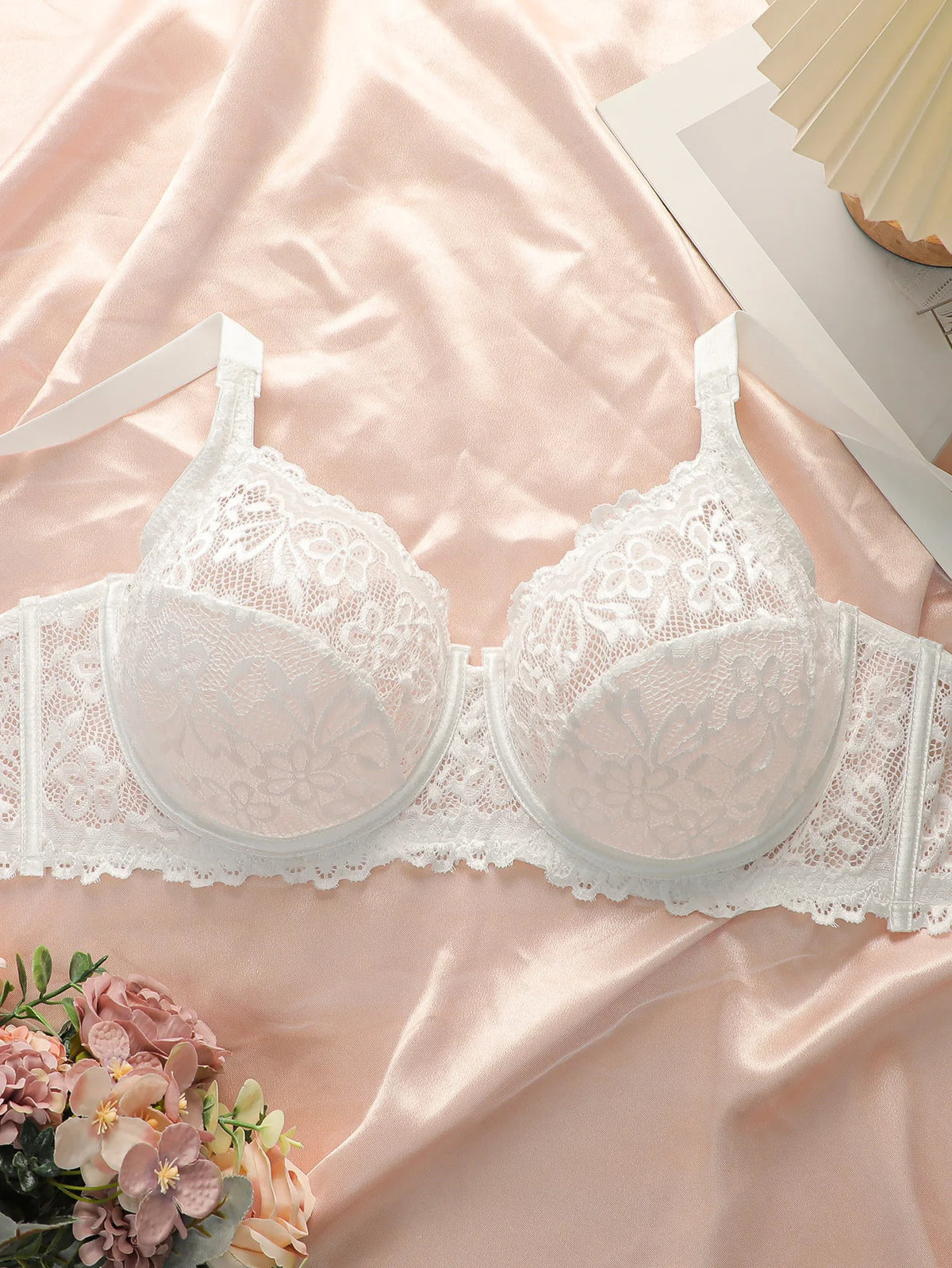Intimo vintage elegante taglie forti in pizzo a coppa piena sottile a doppio strato sexy taglie forti per donna MR3050