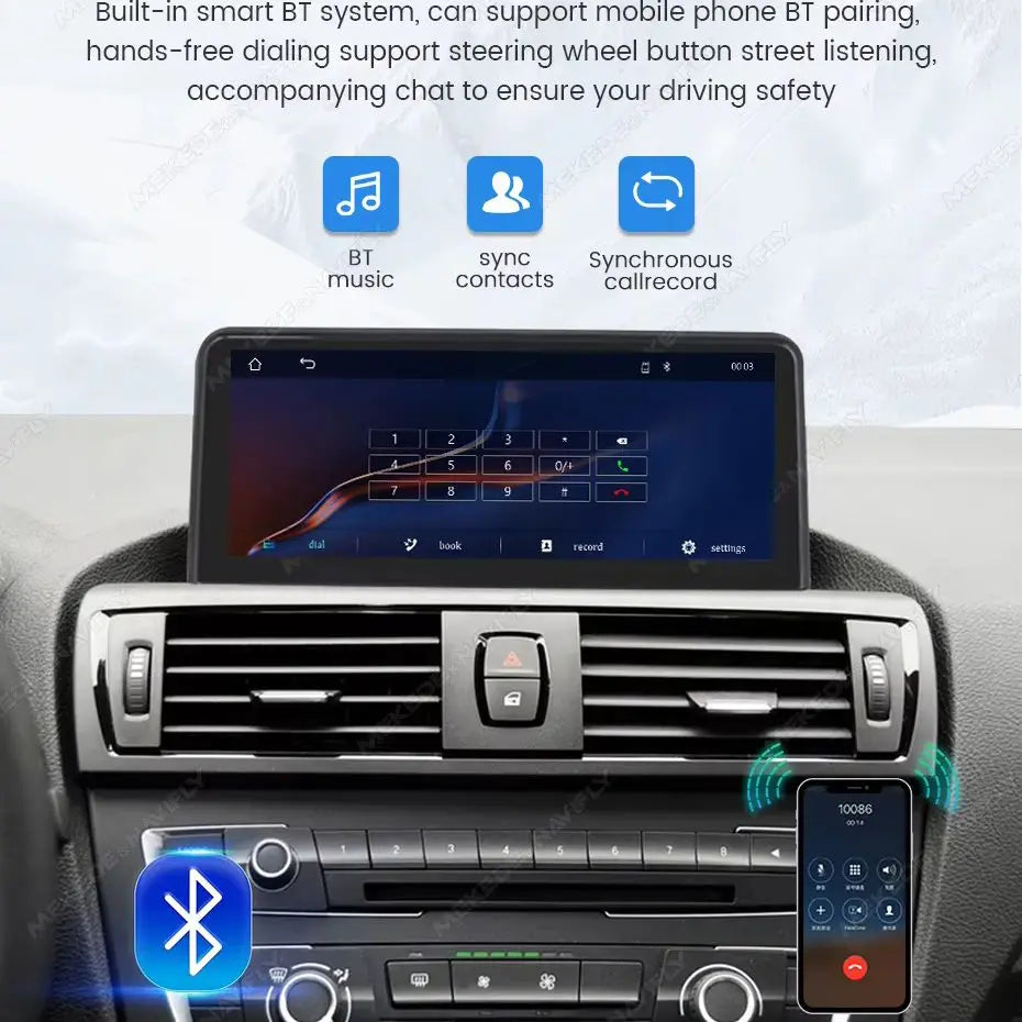 Sistema multimediale intelligente per auto con schermo QLED da 10,25 pollici, Linux, CarPlay wireless, Android Auto, per BMW E90 E91 E92 E93 2005-2012, con WiFi, BT, navigazione GPS e autoradio.