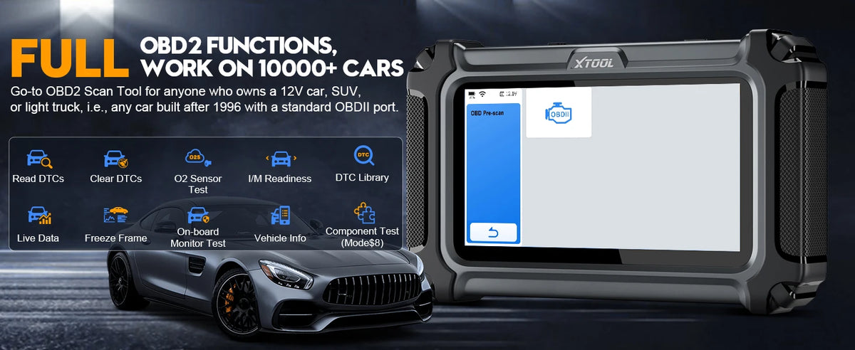 XTOOL D5S Strumenti diagnostici per auto ABS SRS Sistemi di trasmissione del motore Scanner OBD2 16+ servizi Tutte le funzioni Aggiornamento gratuito a vita