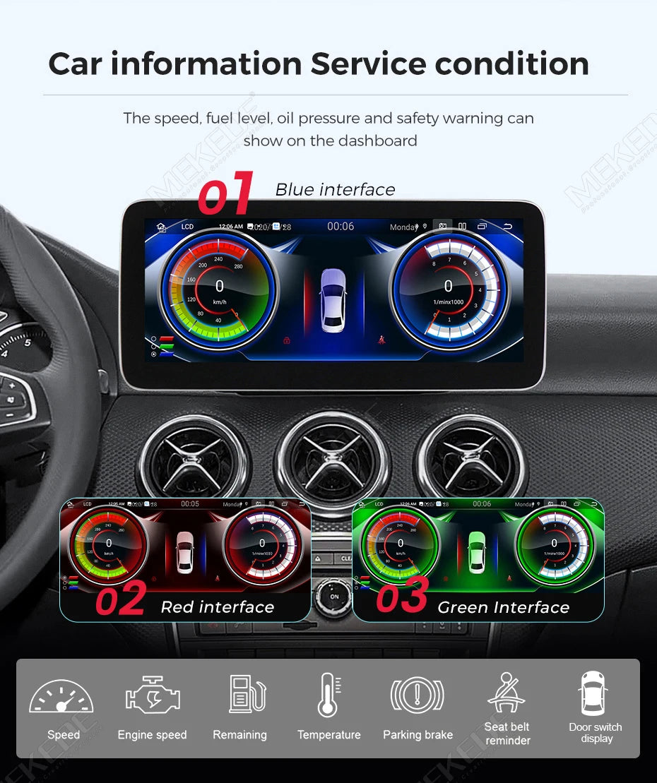 Mekede, autoradio Android 15 con schermo touchscreen da 10,25 pollici, CarPlay wireless, sistema multimediale per auto, compatibile con Mercedes Benz Classe C W205 S205 (2014-2018), navigazione GPS, schermo per la visualizzaz