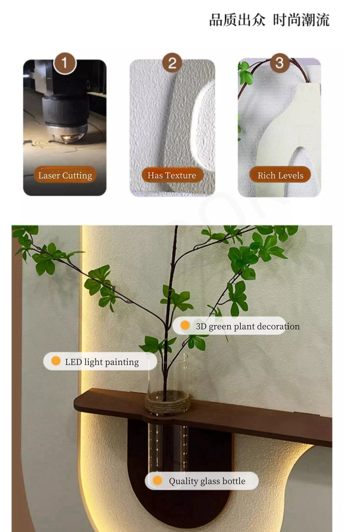Decorazioni per l'ingresso Lampade da parete a LED Pianta verde Corridoio Corridoio Moderno dipinto sospeso Luci murali per vasi da soggiorno di fascia alta