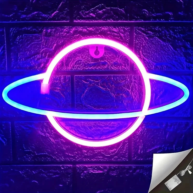 1 pezzo, luce al neon decorativa per un'atmosfera artistica moderna, decorazione da parete per feste natalizie, regalo per matrimoni, scene di laurea, alimentata tramite USB o a batteria (batteria non inclusa)