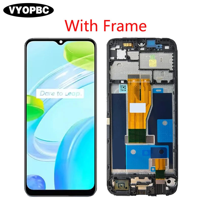 Display LCD da 6,5' per OPPO Realme C33 2023, digitalizzatore touchscreen completo con telaio di ricambio, parti di ricambio RMX3624 RMX3627