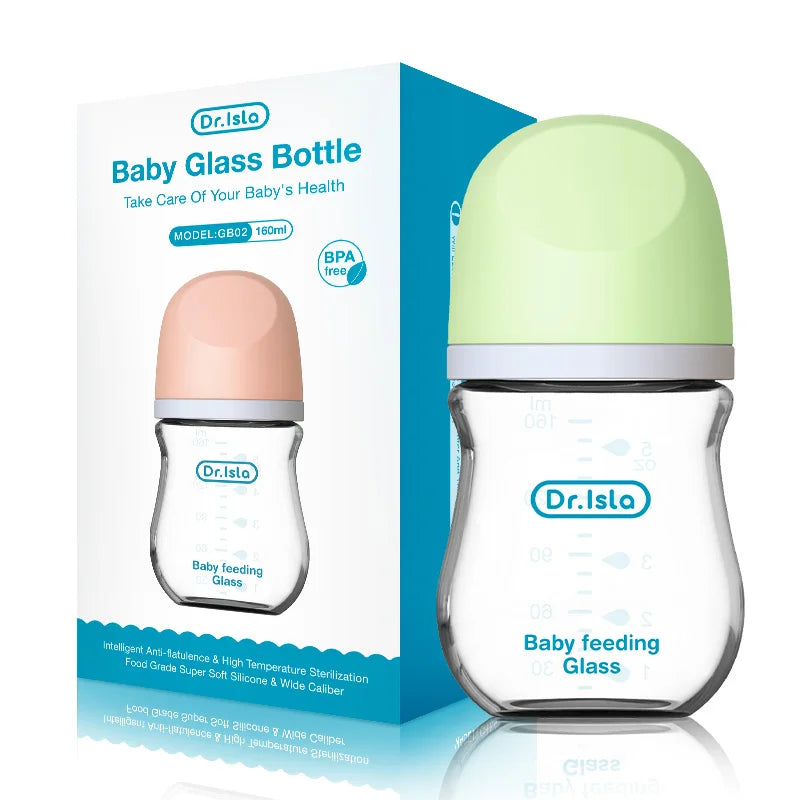 MAMIJOY Biberon anti-stocar Bottiglie di vetro per neonati 90/160ML Biberon per latte anti-flatulenza Infantile BPA gratuito 0-3 mesi