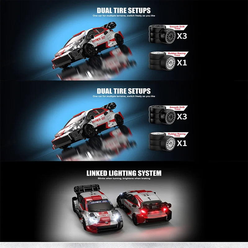 MJX HYPER GO Nuovo Prodotto 43308 Auto Telecomandata 1/43 Auto da Rally per Interni ed Esterni, Drift ad Alta Velocità, Trazione Integrale