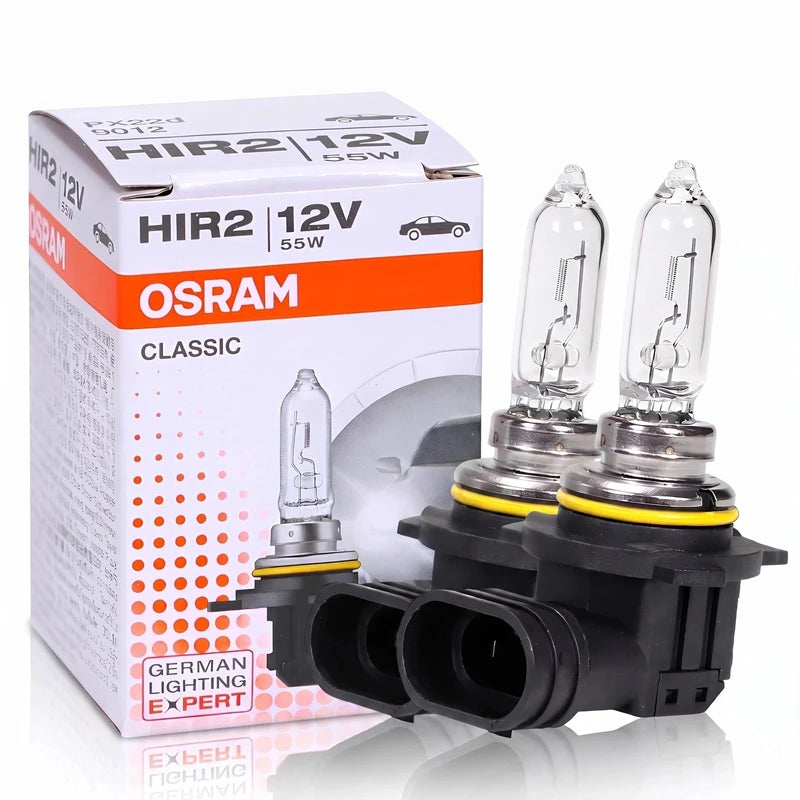 OSRAM HIR2 PX22d 9012 CLASSIC Lampadina Alogena per Fari 12V 55W 3200K Linea Originale per Auto, Luce Standard con Fascio Alto/Basso