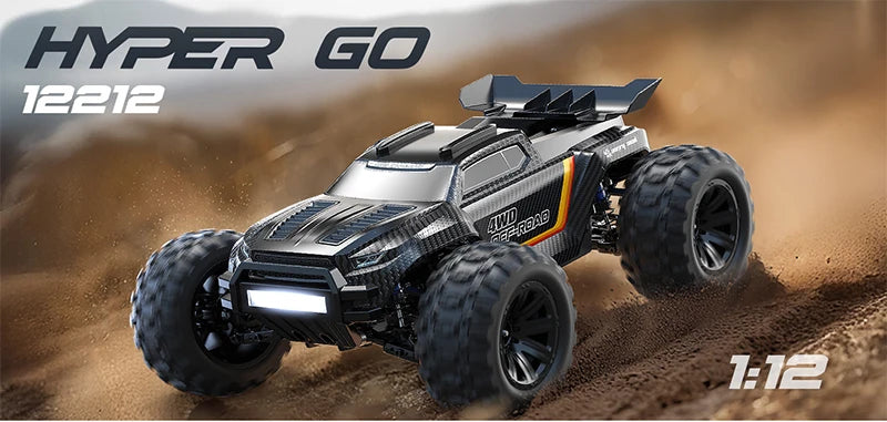 Local+ HYPER GO MJX 12212 1:12 18208 1:18 Monster Truck RC Elettrico a Quattro Ruote Motrici 3S ad Alta Velocità con Motore Brushless, Auto RC Fuoristrada 4x4 con Spedizione Locale in 24h dall'UE