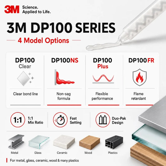 Adesivo epossidico originale 3M DP100 Scotch Weld 50ML Adesivo strutturale trasparente a due componenti DP100NS DP100PLUS