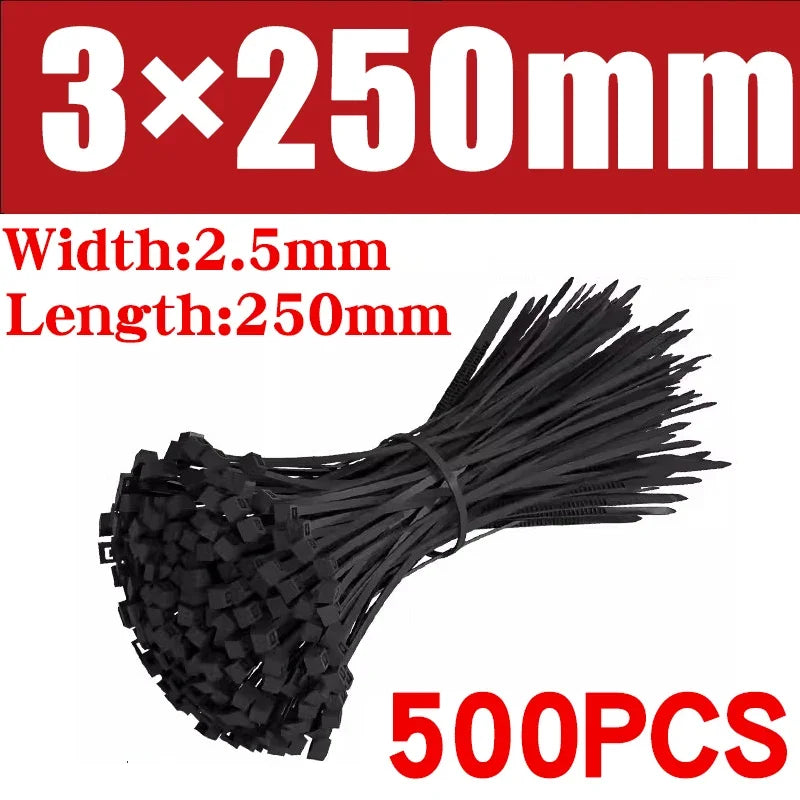 500/1000PCS fascette per cavi in Nylon di plastica fascette per cavi autobloccanti cinghie per cavi regolabili anello di fissaggio fascette per cavi per ufficio a casa