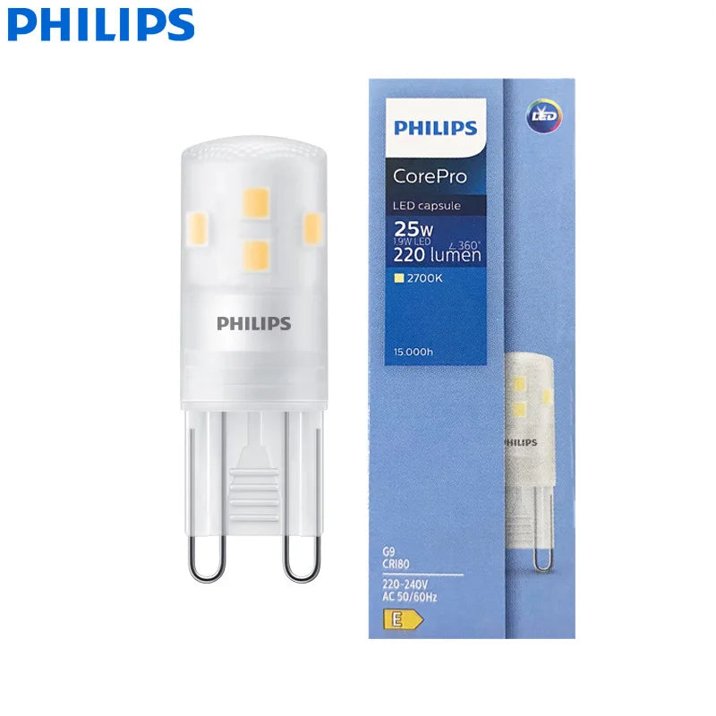 Philips CorePro LEDcapsule 1,9 W (= 25 W alogena) Lampada a spillo LED G9 2700 K Capsula bianca calda 220-240 V Lampadina Hotel Negozio Luce da scrivania