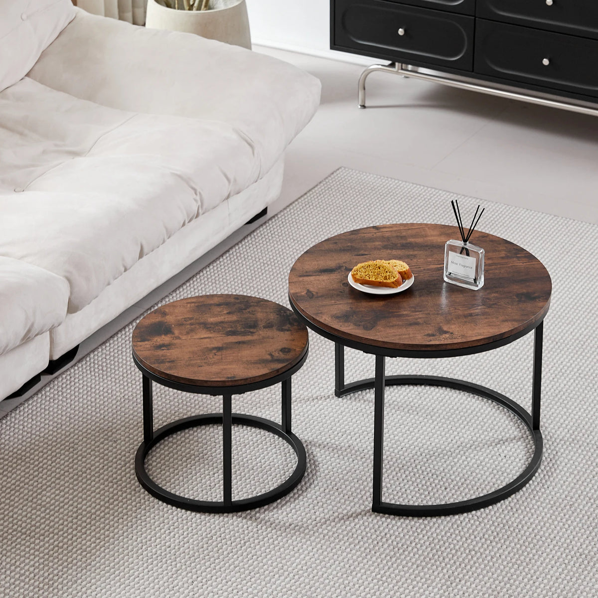 2 pezzi tavolino nordico 2 in 1 combinazione rotonda tavolo da tè per ufficio moderno e minimalista divano per la casa Ins tavolino soggiorno