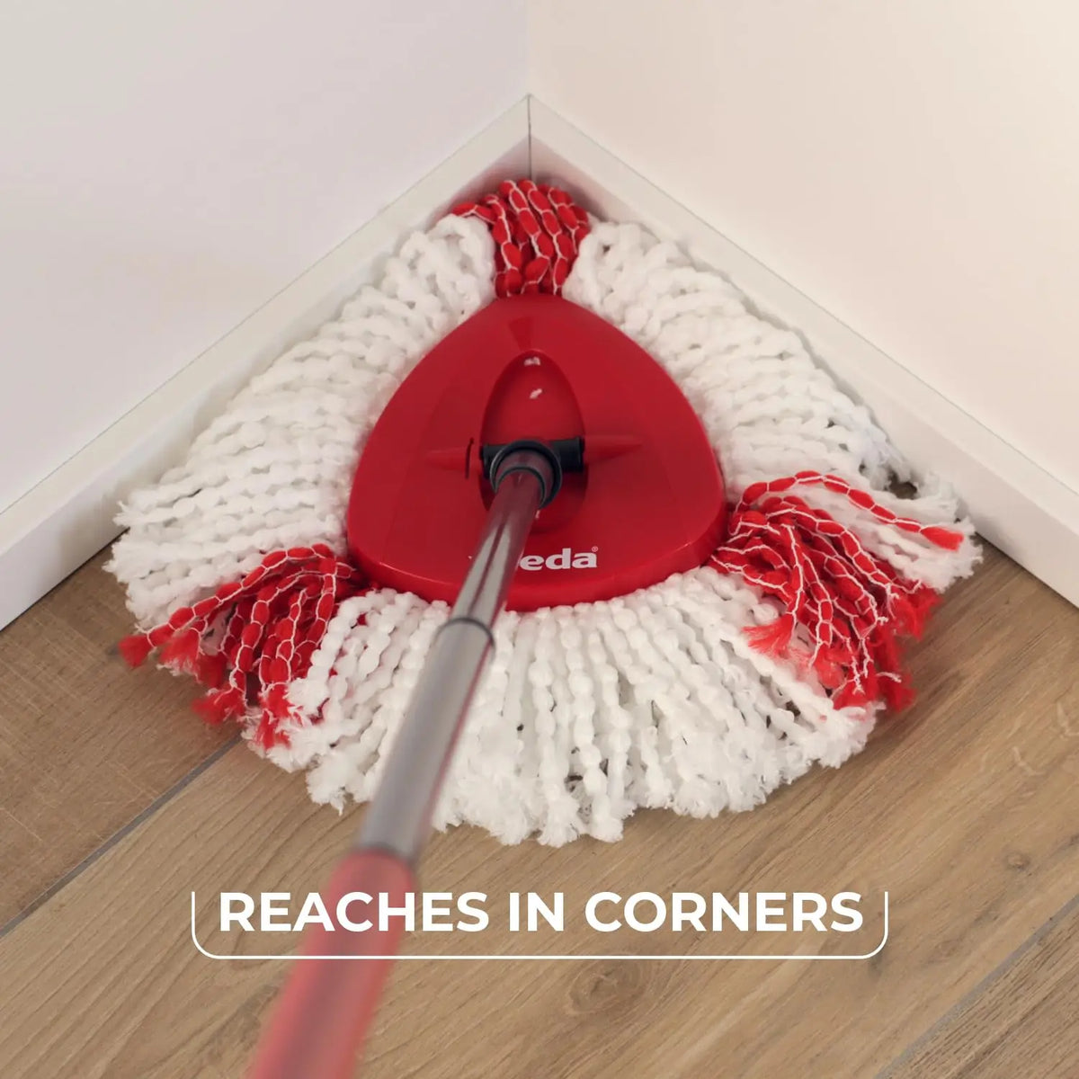 Sistema di Pulizia Pavimenti Vileda Turbo con Secchio e Pedale, Mop in Microfibra 2-in-1, Piastra Triangolare a 360° ° Manico Telescopico