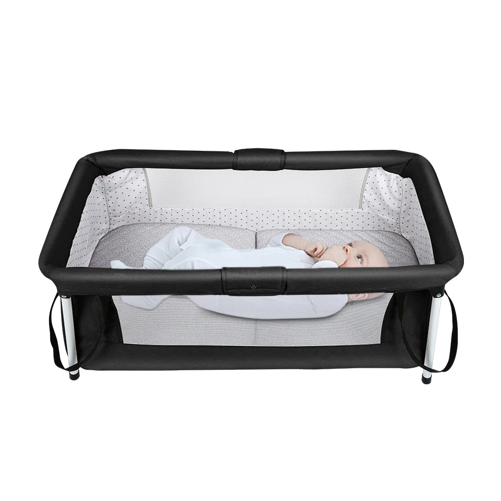 Culla da viaggio pieghevole, ideale per il sonno coniugale, per bambini, portatile, con recinto, adatta a neonati e bambini fino a 35 kg, con lati ventilati, rimovibile e lavabile, resistente all'usura, dimensioni 90*70*50 cm