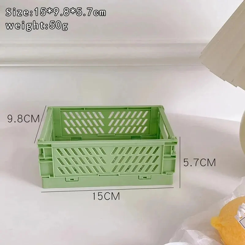 Cestini portaoggetti organizzativi a 6 colori Custodia pieghevole per studenti Cestino da tavolo Nastro per cancelleria Contenitore pieghevole in plastica