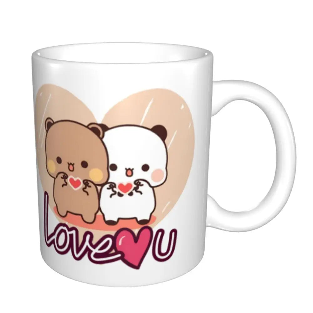 Tazze personalizzate per coppia Bubu Dudu Panda e Brownie Bear Tazza da caffè per tè al latte in ceramica fai-da-te