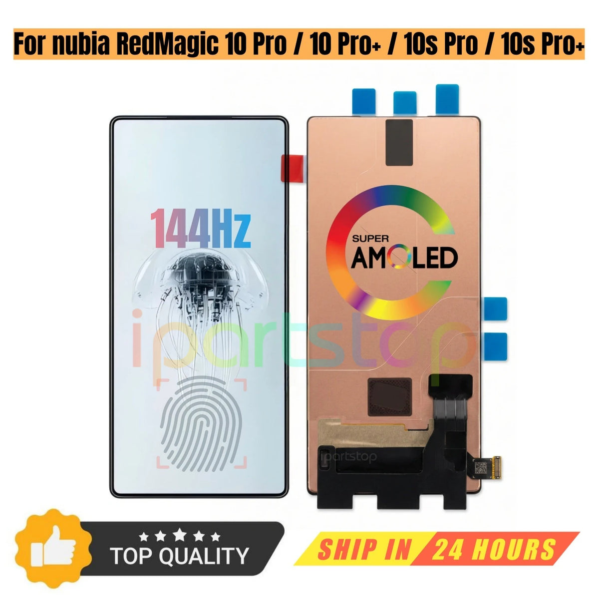 Display di Ricambio iParts per ZTE nubia RedMagic 10 10S Pro NX789J Red Magic 10 10S Pro+ AMOLED 144Hz Touch Screen Assembly OEM