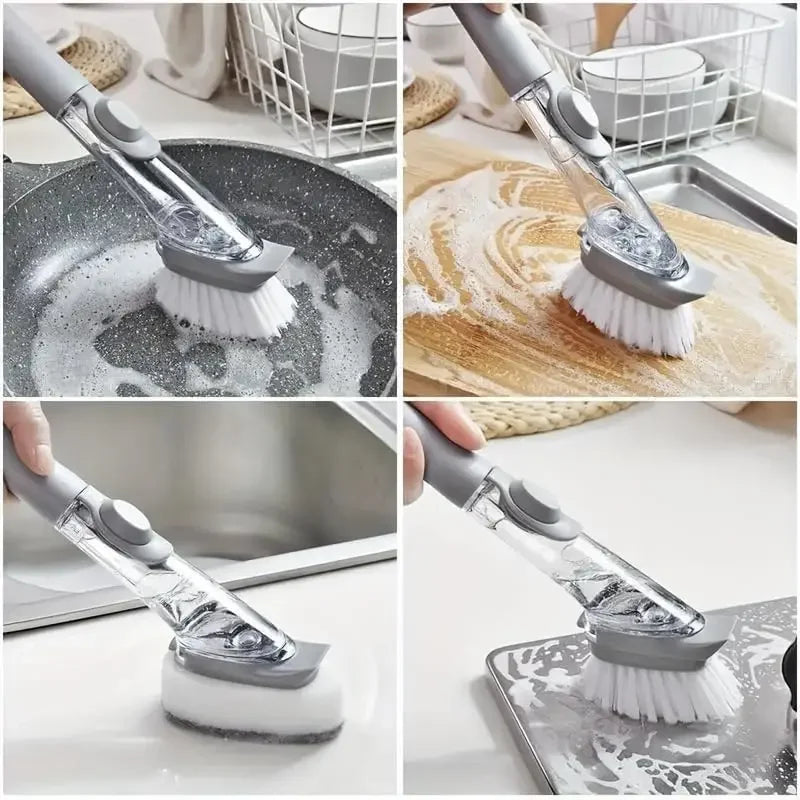 Nuovo set di bacchette per piatti Sapone antigraffio Spazzola per piatti Scrubber Spugna per pulizia cucina Spazzola per pulizia per pentole Piatti Lavello Viene