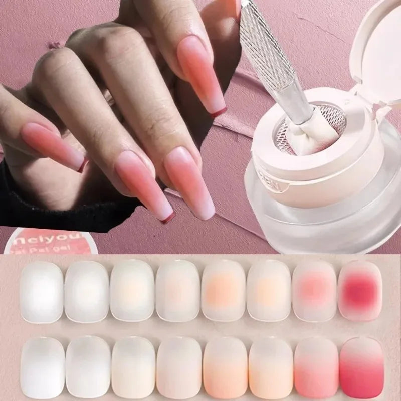 Gel Polish Cushion Effetto Ombre 5ml Nero Bianco Pesca, Gel per Nail Art French, Gel Sfumato UV/LED per Unghie