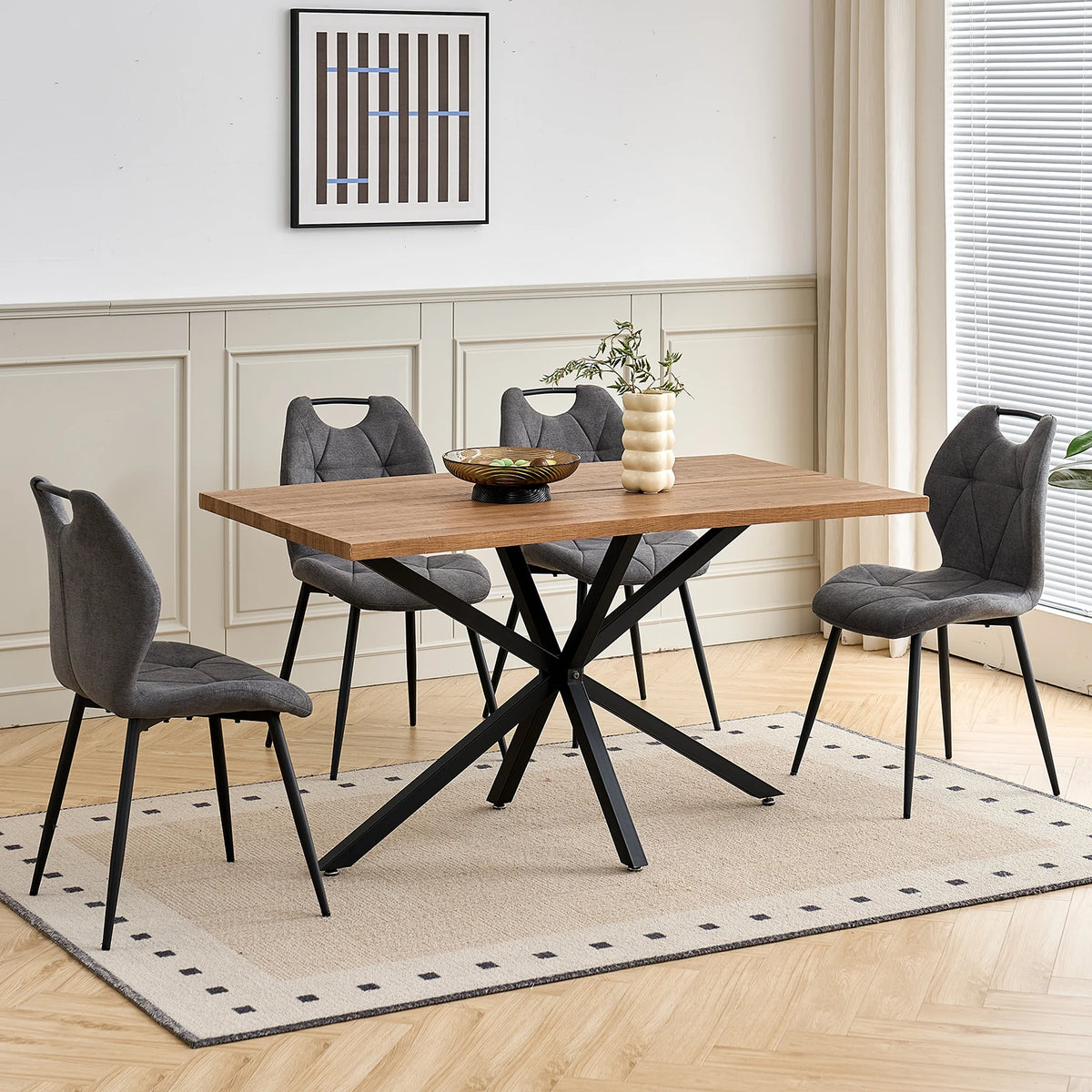 Sedia da pranzo moderna 2/4/6 pezzi, comode sedie imbottite con gambe in metallo per cucina/soggiorno/camera da letto