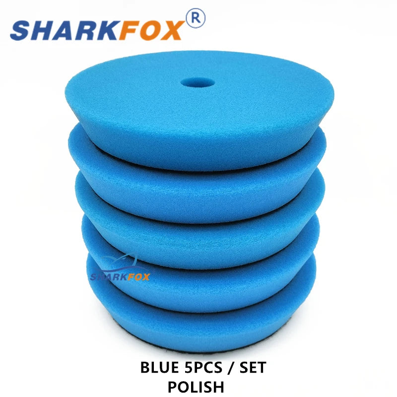 Kit di spugne lucidanti Sharkfox da 5 pollici (125 mm)/6 pollici (150 mm) per lucidatrice per auto, disco lucidante in schiuma.