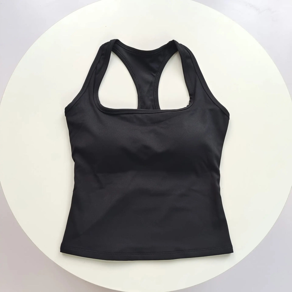 Reggiseno sportivo da donna con scollo quadrato e schiena incrociata, con imbottiture fisse antiurto per yoga, pilates, corsa e palestra