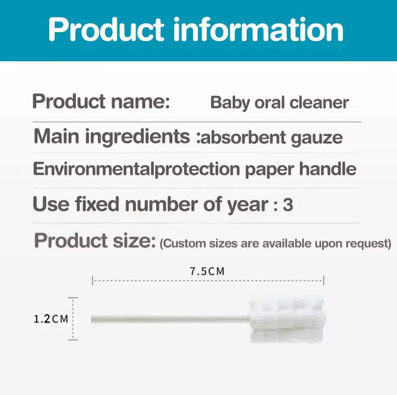 MAMIJOY 30/60pcs Bastone per la pulizia orale del bambino Detergente usa e getta Denti al latte Garza Spazzolino da denti Lavaggio della lingua del bambino Igiene orale neonato