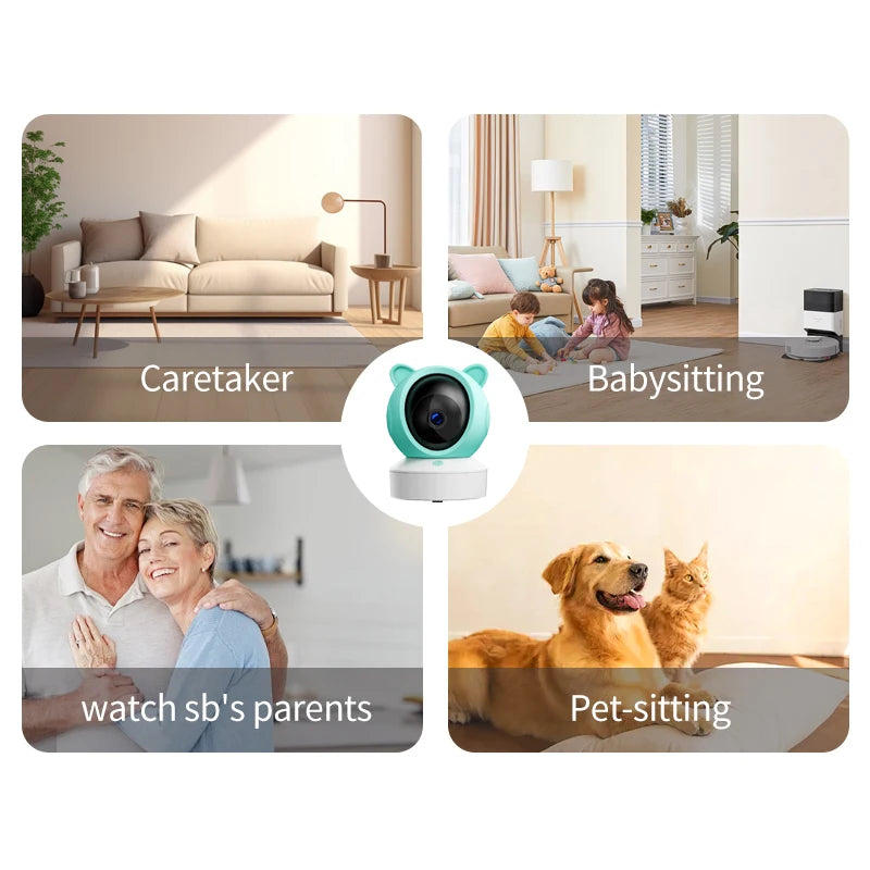 Danmini 2.4G 5 pollici Baby Monitor Tuya App Telecomando 1080P Videocamera Video Citofono bidirezionale Rilevazione movimento Monitor wireless