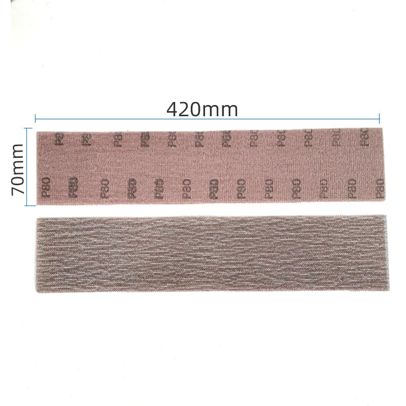 70x420mm Rettifica A Secco Maglia Carta Vetrata Rettangolare Floccaggio per Mirka Piallatura A Mano Auto Stucco Ampia Area Levigatrice