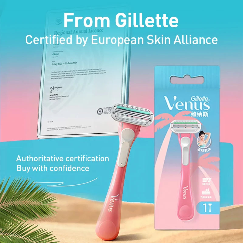 Rasoio Gillette Venus Tropical Mini Rosa con Striscia Lubrificante CloudSense e 3 Lame Flottanti per una Rasatura Liscia (1 Pezzo)