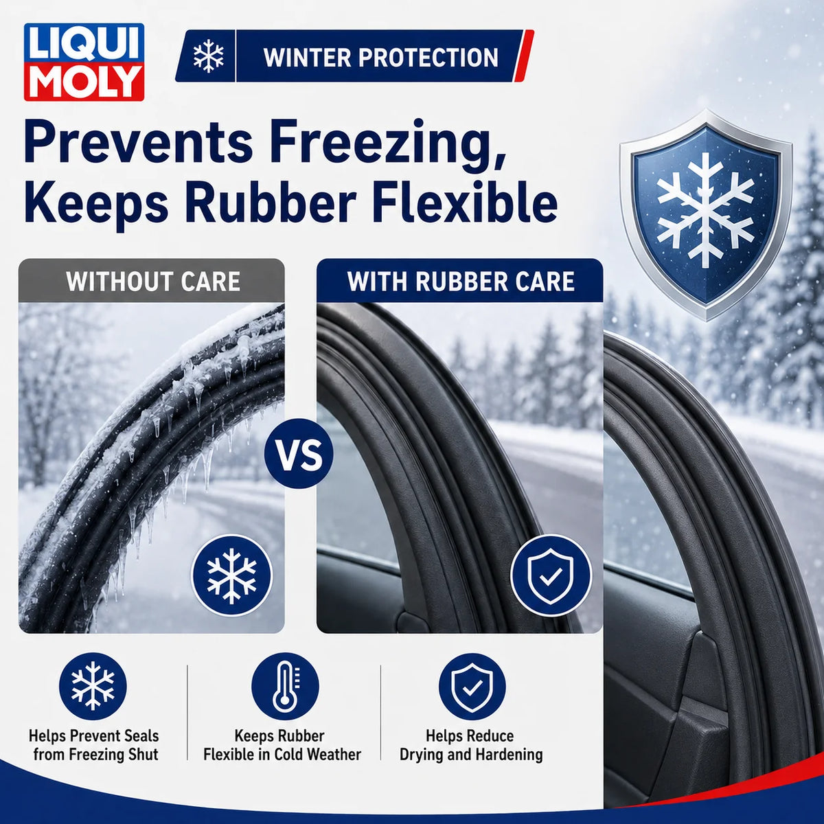 LIQUI MOLY 21926 Stick per la Cura della Gomma 75ml Senza Silicone, Protettore Antigelo per Guarnizioni di Porte, Finestrini e Tettuccio Auto