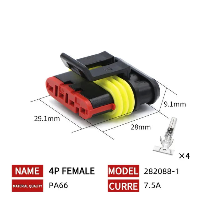 20/50/100 Set 1.5 Serie AMP Automobile Connettori 1/2/3/4/5/6 Pin Super Sigillo Impermeabile Cavo Elettrico connettore PA66 Nylon