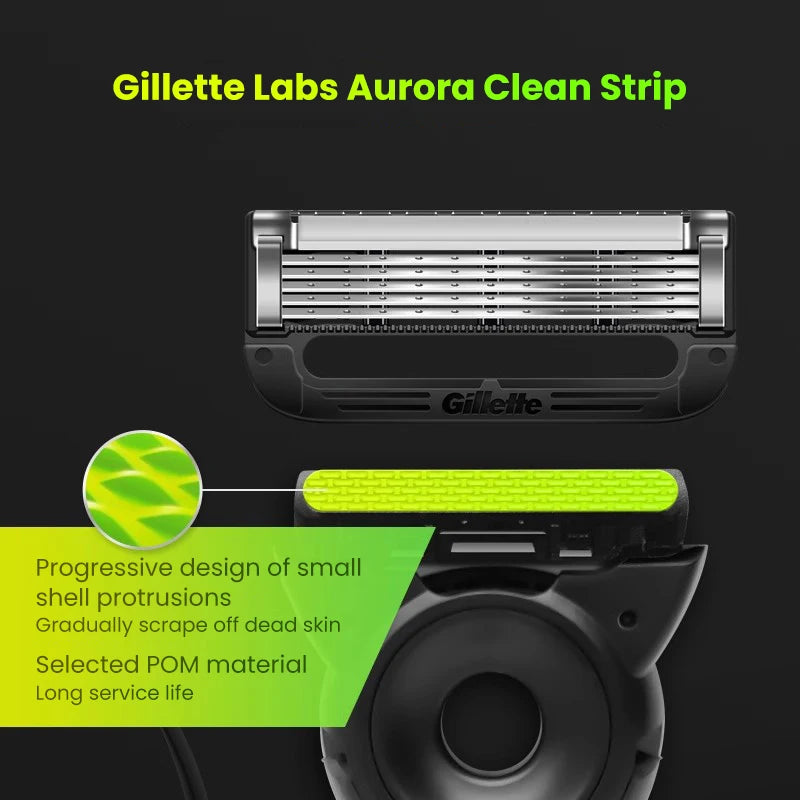 Lame di ricambio Gillette Labs Aurora Series, lamina ultra sottile a 5 strati, 4 pezzi per rasoio Gillette Labs