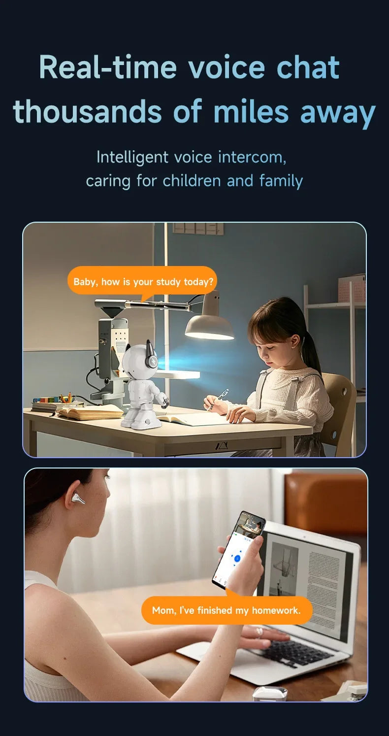 Telecamera IP WiFi Smart 1080P 2MP, Telecamera di Sicurezza Domestica Wireless, Monitor per Bambini e Animali Domestici P2P