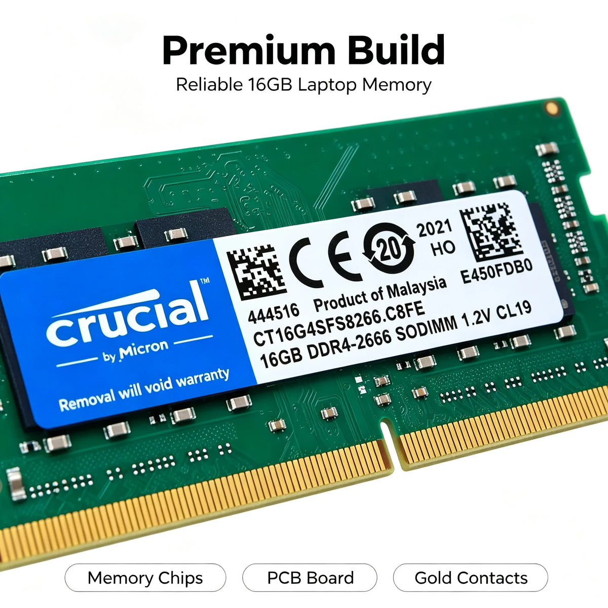 Cruciale 1PCS/2PCS RAM DDR4 per Laptop 16GB 2400 2666 3200MHz 8 Chip PCB Verde SODIMM Memoria per Notebook