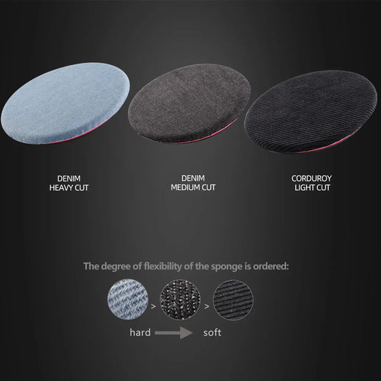 (Vendita singola) SPTA 5 pollici (125mm) Premium Denim Pad rimozione buccia d'arancia tampone per lucidatura auto per piastra di supporto lucidatrice per auto