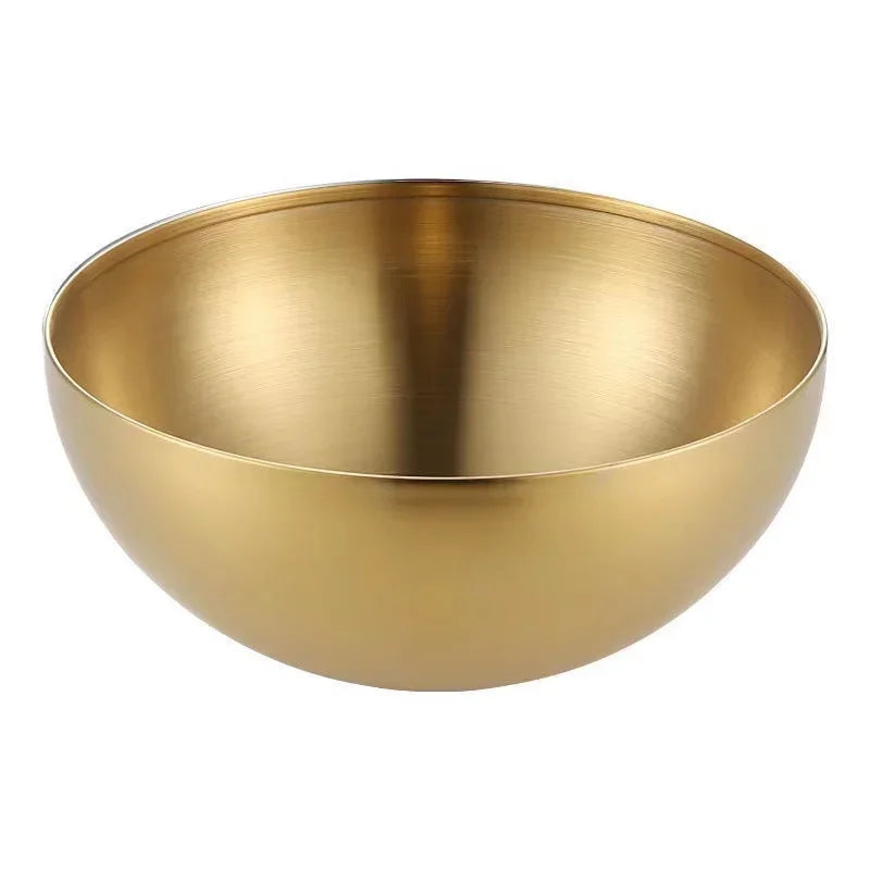 Ciotole per insalata di frutta in acciaio inossidabile spesso 15 cm/20 cm/25 cm Zuppa di riso Noodle Ramen Ciotola Ciotole per miscelazione Contenitore per alimenti Stoviglie da cucina