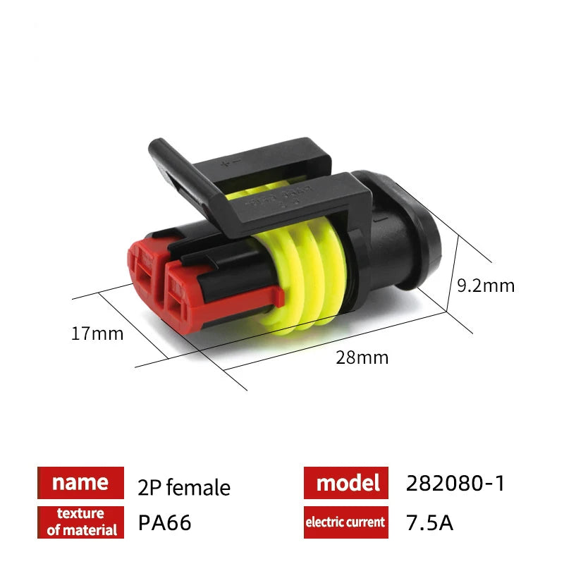 20/50/100 Set 1.5 Serie AMP Automobile Connettori 1/2/3/4/5/6 Pin Super Sigillo Impermeabile Cavo Elettrico connettore PA66 Nylon
