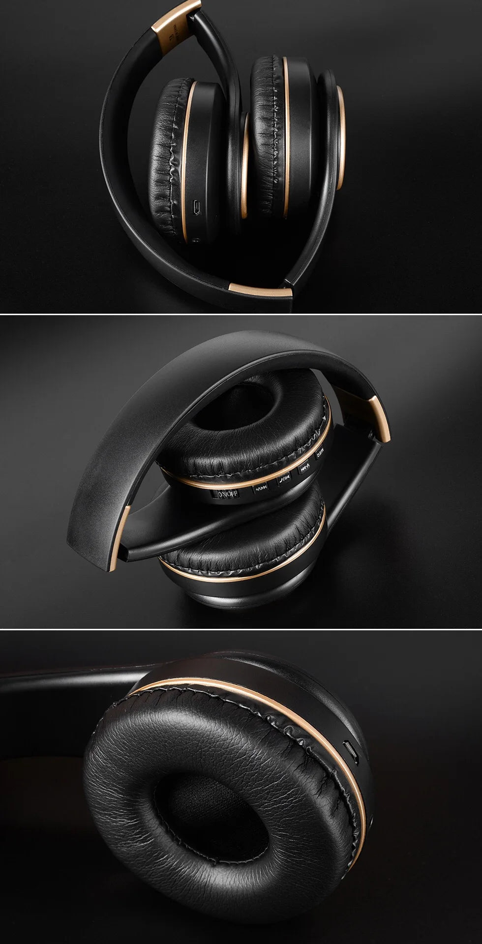 EOENKK T8 Cuffie wireless Bluetooth 5.3 con audio surround stereo, pieghevoli, per sport, a bassa latenza, per gaming, con riduzione del rumore