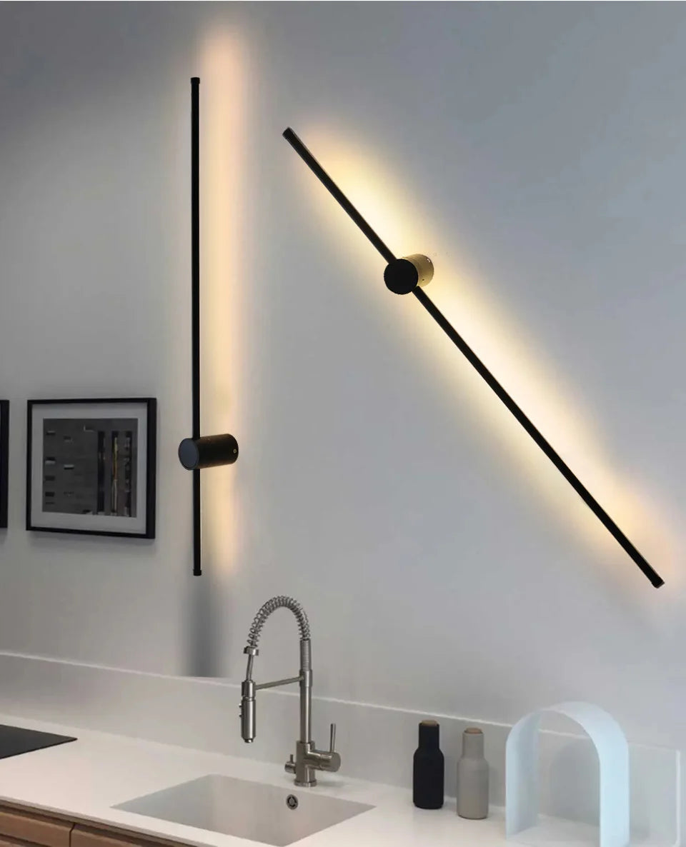 Lampada da parete moderna a LED 350 ° Lampada da parete lunga con rotazione Lampada da parete per camera da letto Soggiorno TV Divano Sfondo Apparecchio di illuminazione per interni