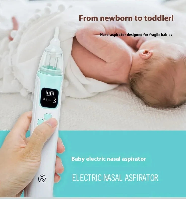 Aspiratore Nasale Elettrico per Bambini in Silicone con Aspirazione Regolabile, Sicuro, Pratico e Silenzioso