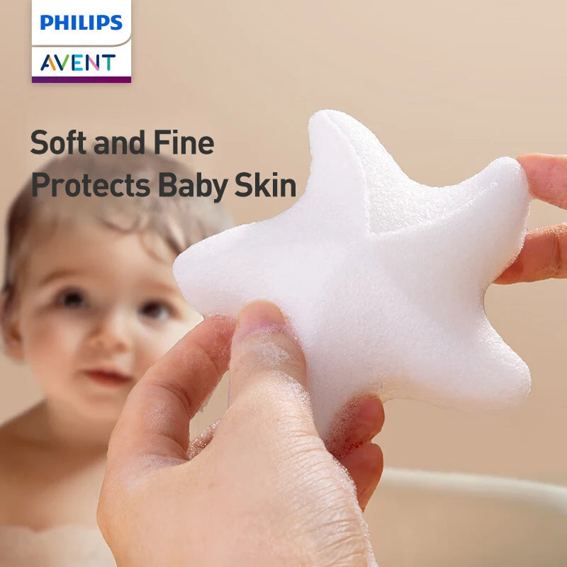 Philips AVENT Spugna da Bagno per Neonati in Konjac, Materiale Vegetale Naturale, Spugna Morbida per la Pulizia della Pelle Delicata dei Neonati