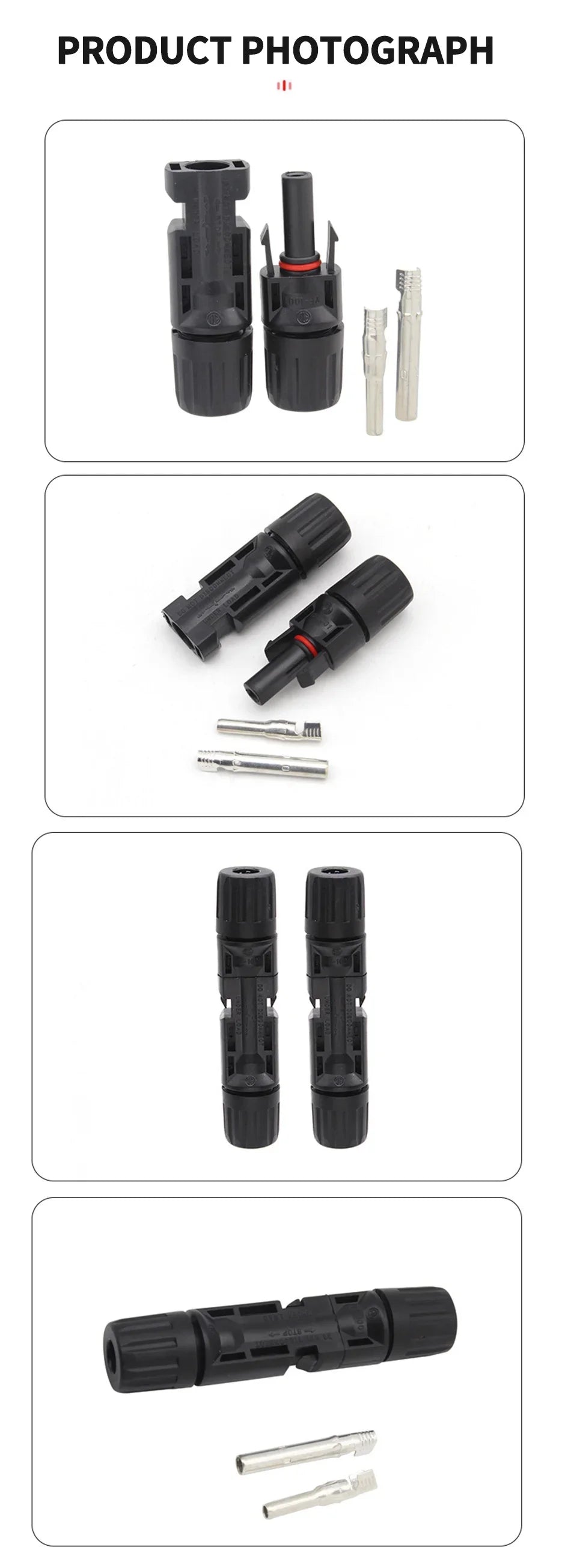 600/400/200/100/40/20/10 pezzi Kit connettori solari fotovoltaici 1000V 30A Connettori Solor da pannello per cavo fotovoltaico/MC 2,5/4/6mm2