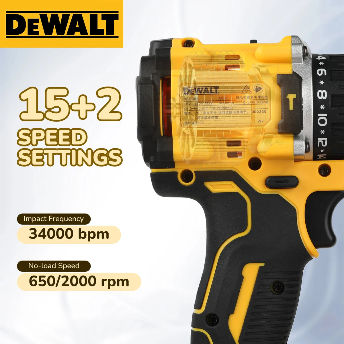 '2026 Nuovo!' DEWALT DCD805 Trapano Avvitatore a Impatto Elettrico Compatto Senza Spazzole, Utensile Elettrico per Batteria al Litio 20V