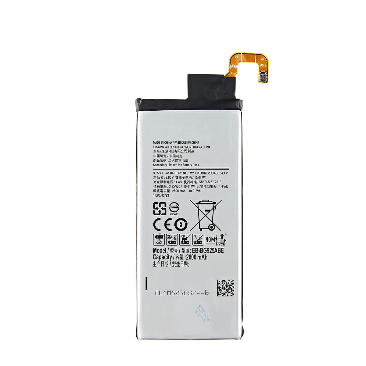 Nuovissima batteria EB-BG925ABE EB-BG925ABA 2600mAh per Samsung Galaxy S6 Edge G9250 G925 G925FQ G925F G925S/V/A