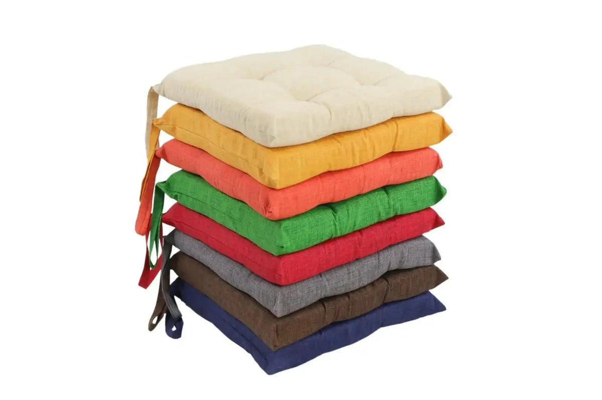 Set di 4 Cuscini per Sedia con Lacci a 4 Punti, Imbottiti e Rivestiti in Policotone - Design Confortevole, Made in Italy, Coprisedie in Diversi Colori per Cucina Casa