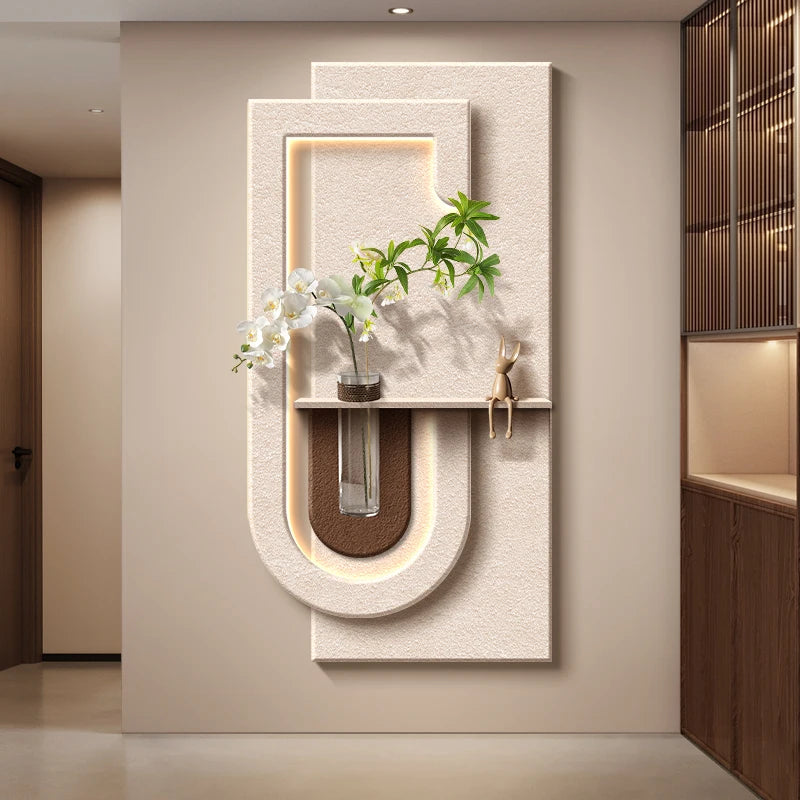Decorazioni per l'ingresso Lampade da parete a LED Pianta verde Corridoio Corridoio Moderno dipinto sospeso Luci murali per vasi da soggiorno di fascia alta