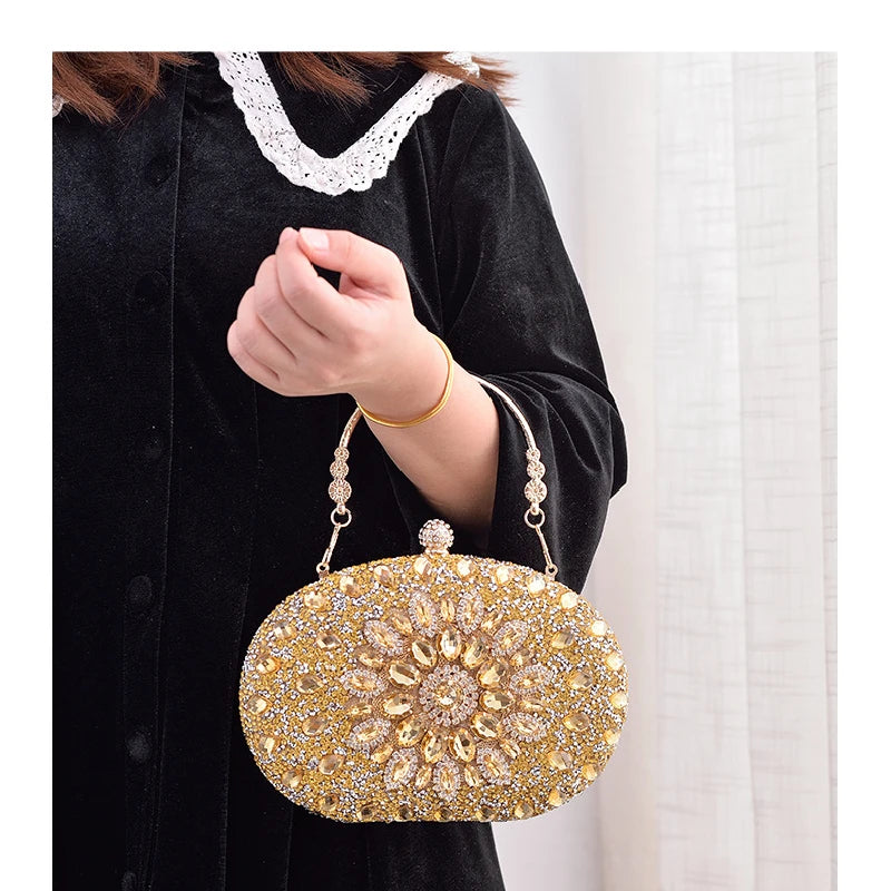 Diamond Crystal Women Make Up Cosmetic Evening Shoulder Messenger pochette borsa per telefono borsa dorata argentea rossa rosa nera