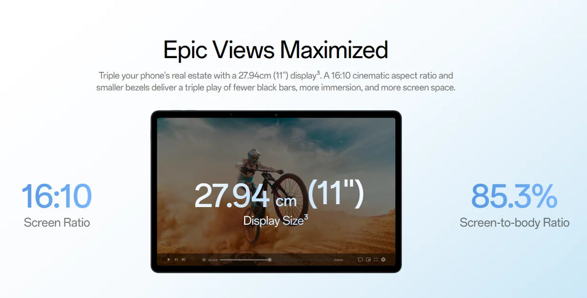 OnePlus Pad Lite Versione Globale Tablet 11" con Display a 90Hz per la Protezione degli Occhi, Batteria Super-Grande da 9340 mAh, MediaTek Helio G100
